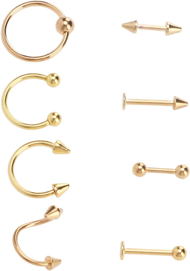 woobles Nose Rings Multipurpose Nose Stud Set Exquisite and Beautiful Safe for Everyday wear Gold - Image 5